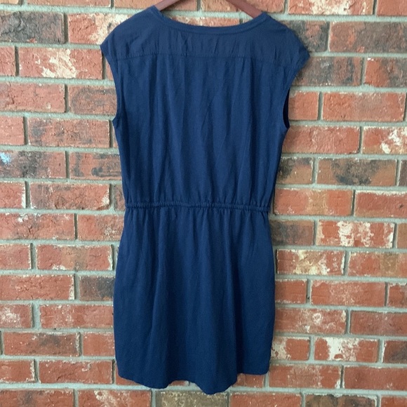 Boden Mya Navy Cotton V neck Casual Dress - Picture 8 of 8